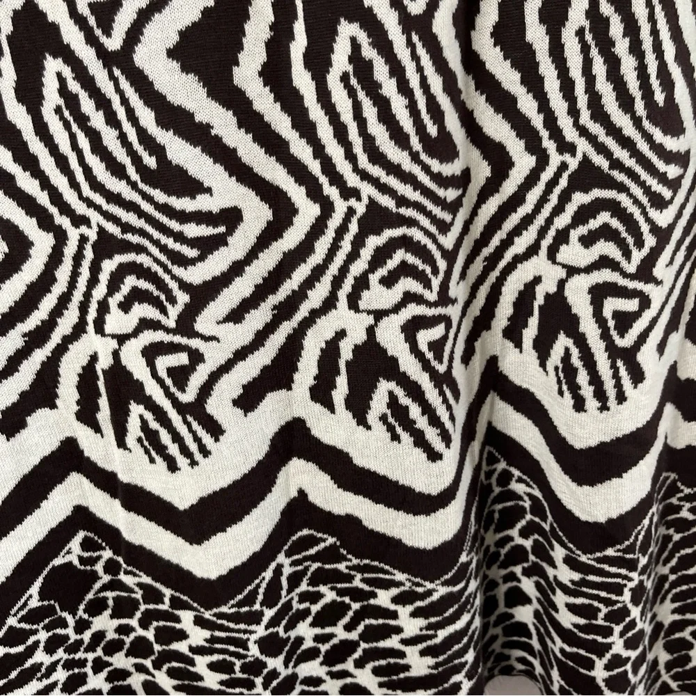 Chico's‎ Brown and Creme Zebra Pattern Cardigan